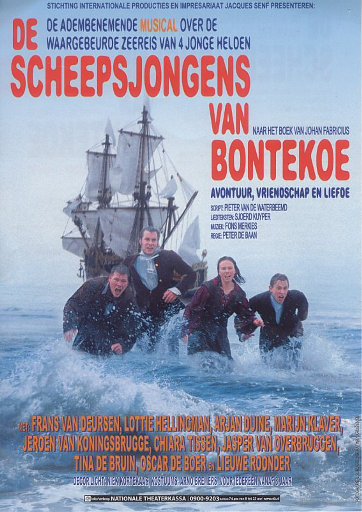 Afbeelding: Flyer van de musical De scheepsjongens van Bontekoe