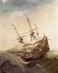 Afbeelding: VOC schip in een storm